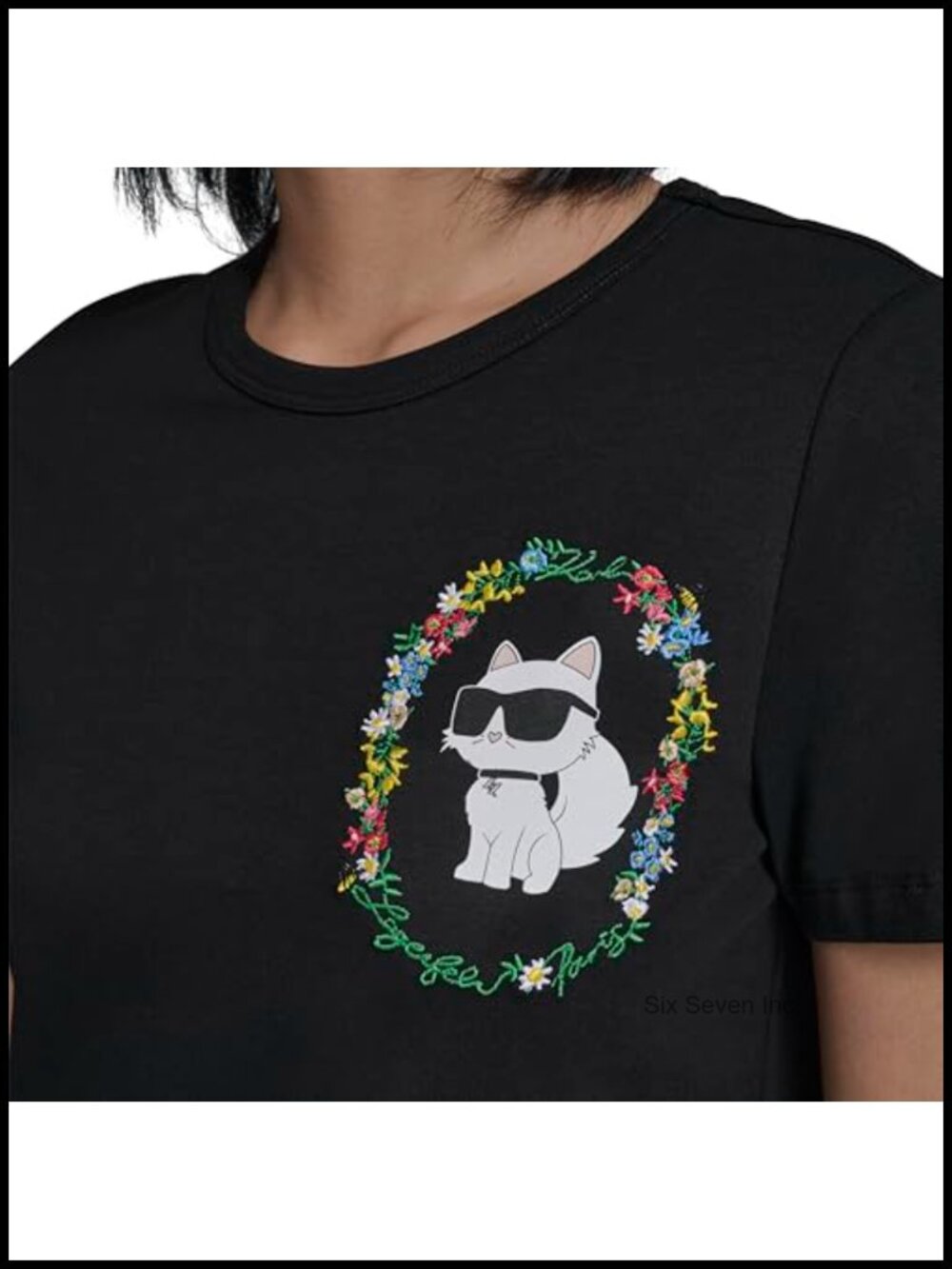 Karl Lagerfeld Shift Dress Cotton Spandex Crew Neck Short Sleeve - Picture 4 of 4